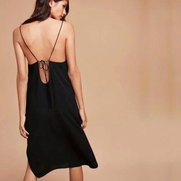 Aritzia Wilfred Free Felicity Slip Dress PINK S | Strappy Open Back Minimalist - Picture 1 of 6